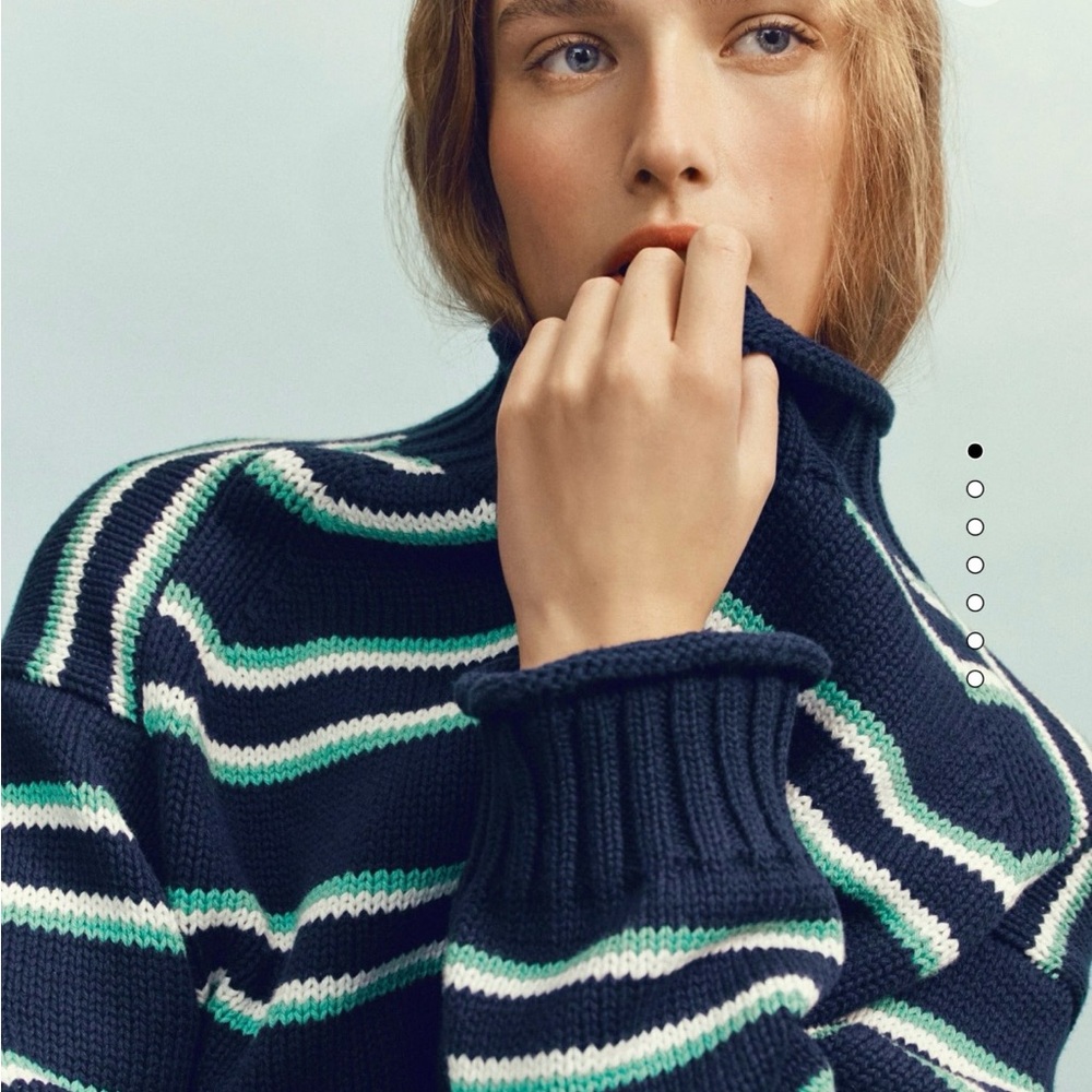 Size S JCrew 2025 Rollneck in Stripe